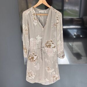 Babaton Floral Mini Dress - Cream and Brown